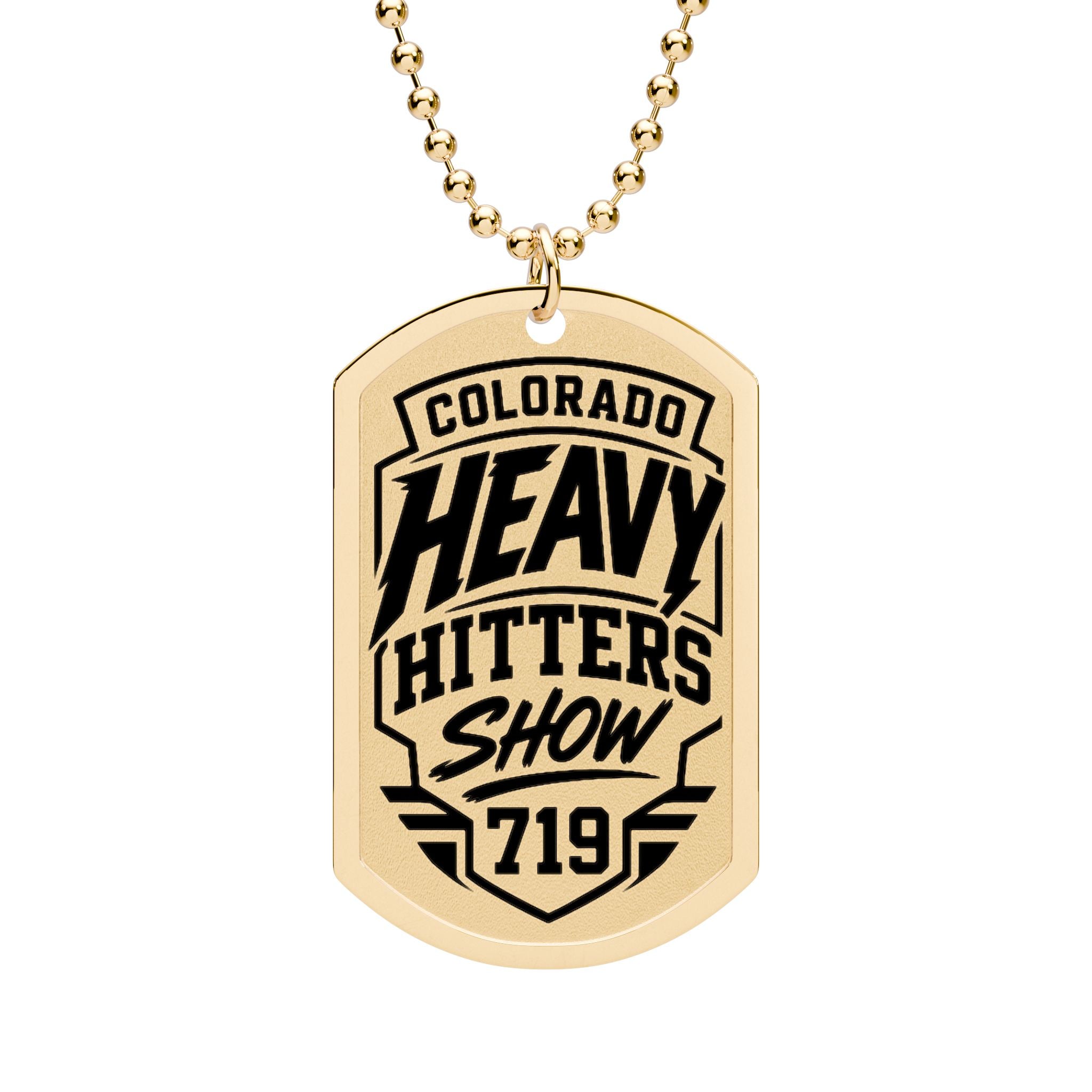 Colorado Heavy Hitters Show Dog Tag Necklace — 719 Pendant (Gold or Silver)