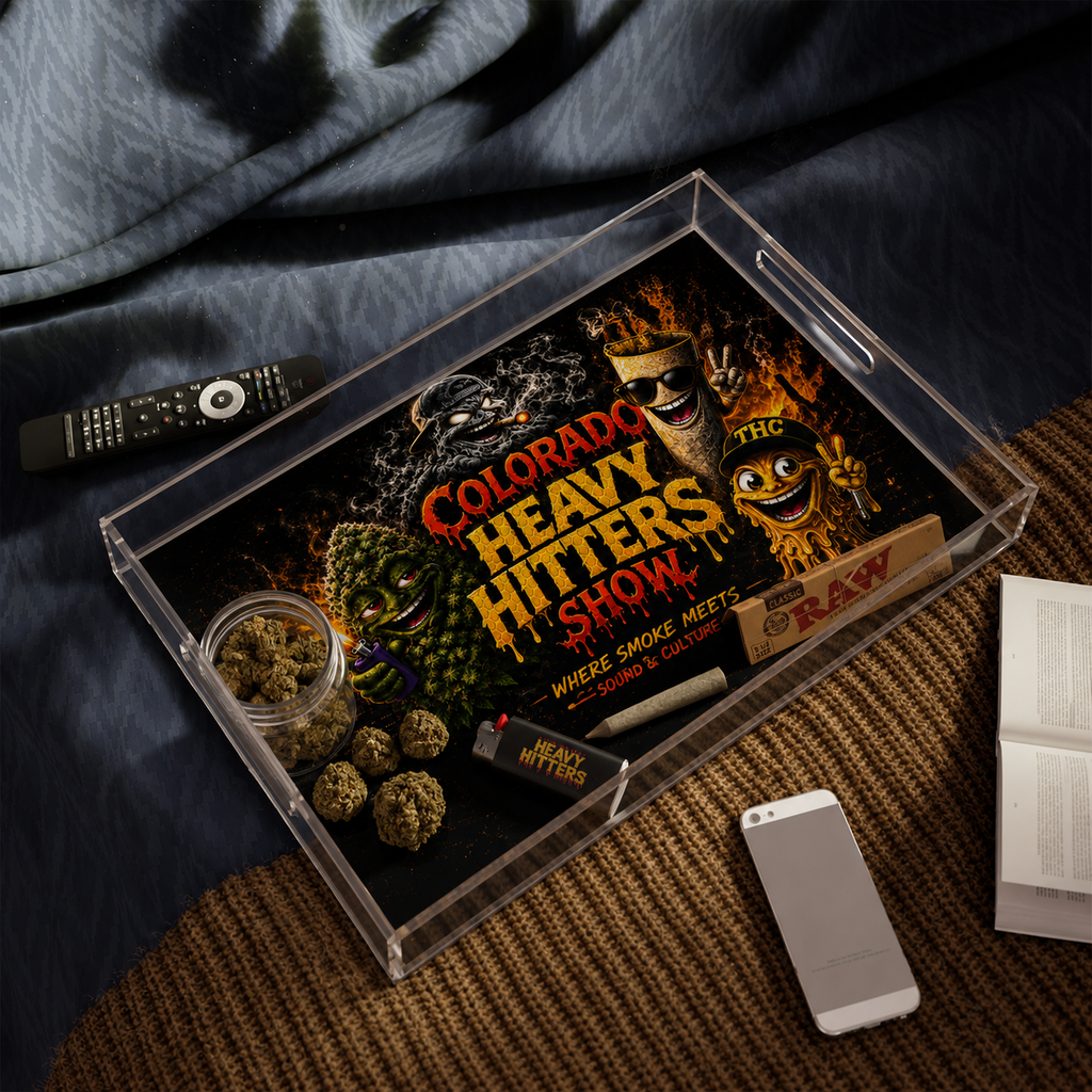 Acrylic Rolling Tray – Colorado Heavy Hitters Show Graphic character logo